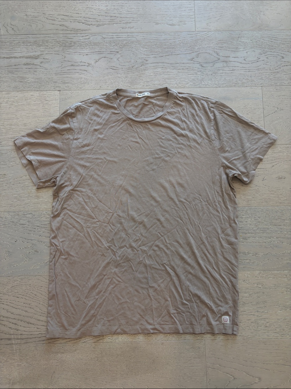 Marine Layer Short Sleeve Crew Tee in Taupe
